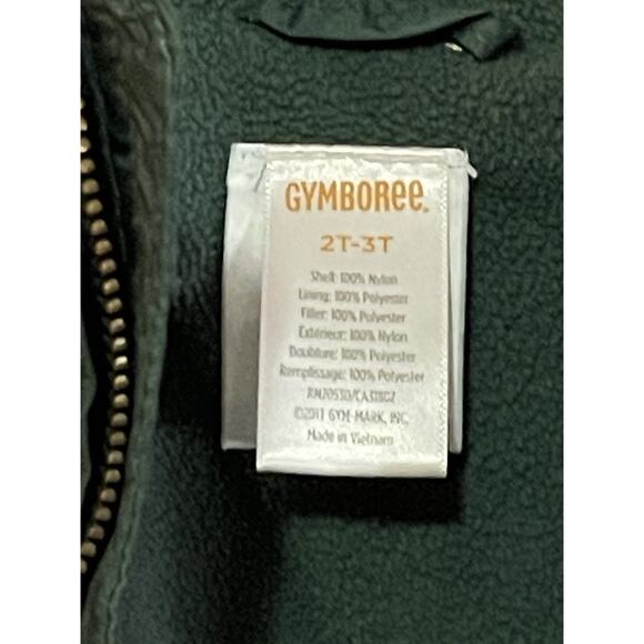 GYMBOREE Kids Puffer Coat Toddler Boy’s Size 2T Green Hood Zip Pockets Fleece - Picture 7 of 9